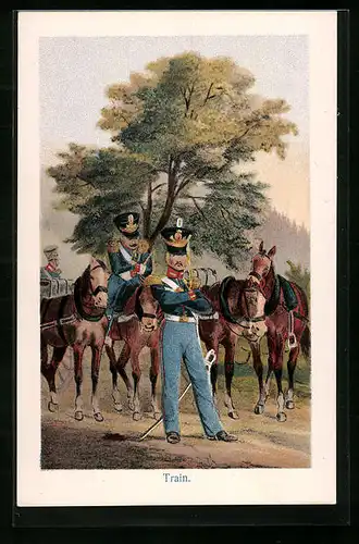 Künstler-AK Train-Soldaten in Uniform