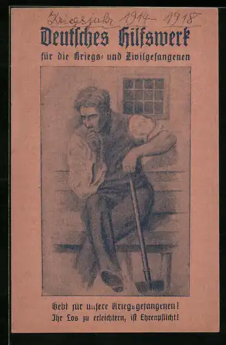 AK Deutsches Hilfswerk für die Kriegs- und Zivilgefangenen, Gebt für unsere Kriegsgefangenen