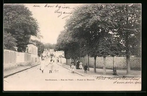 AK Ris-Orangis, Rue du Pont - Place du Merche