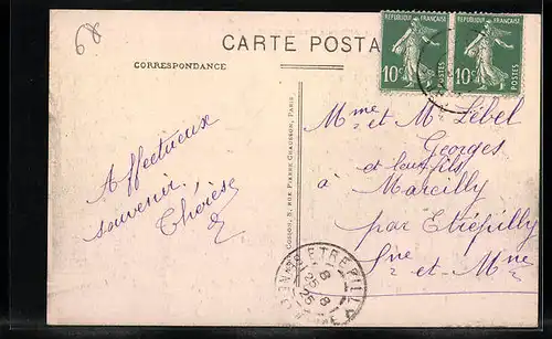 AK Ris-Orangis, Place Alphonse Daudet et rue du Pont