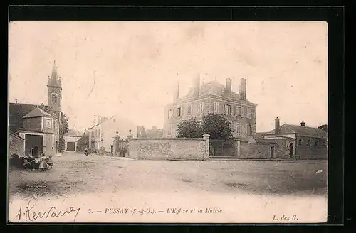 AK Pussay, L`Eglise et la Mairie