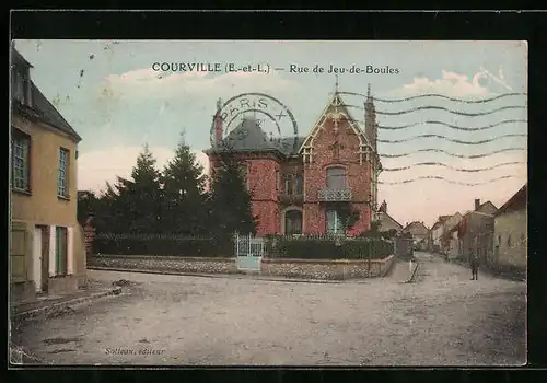 AK Courville, Rue de Jeu-de-Boules