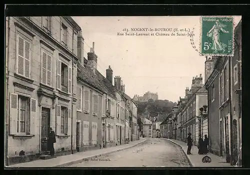 AK Nogent-le-Rotrou, Rue Saint-Laurent et Château de Saint-Jean