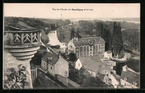 AK Montigny, Vue du Moulin et le Loir