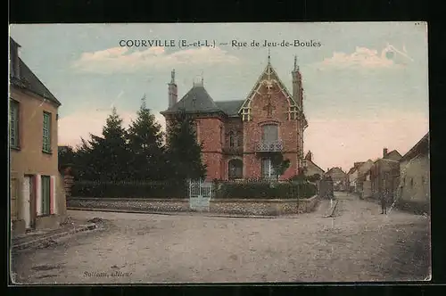 AK Courville, Rue de Jeu-de-Boules