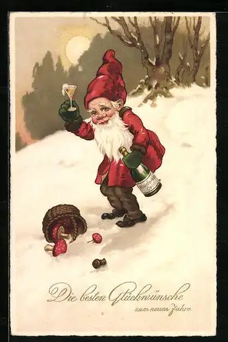 AK Zwerg stösst mit Kupferberg Gold aufs neue Jahr an, Reklame
