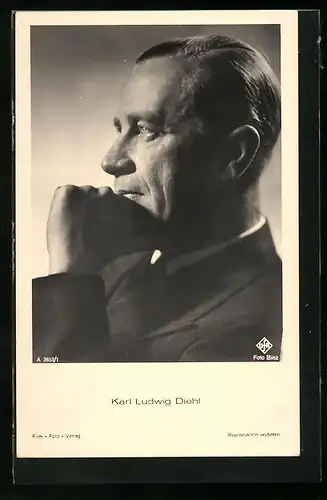 AK Schauspieler Karl Ludwig Diehl nachdenklich im Seitenprofil