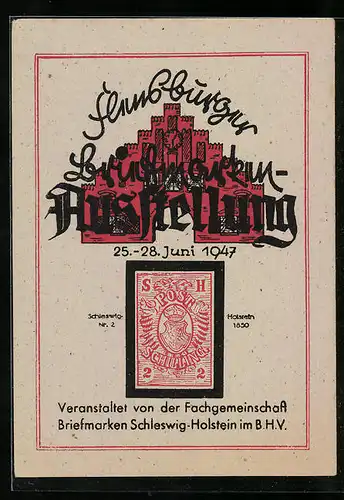 AK Flensburger Briefmarken-Ausstellung 1947