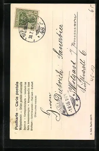 AK Der Strohwitwer mit einer Kaffeemühle