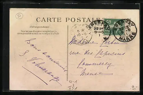AK Ay, Rèvolution en Champagne-Avril 1911 - Le Cellier de la Maison Ayola, sabotè