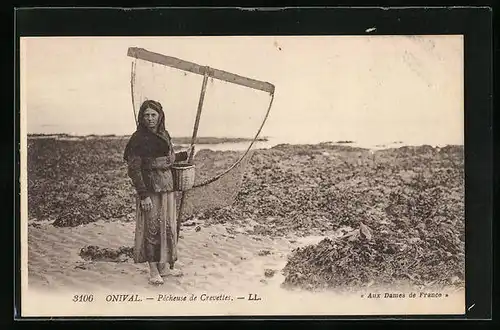 AK Onival, Pecheuse de Crevettes, Krebsfischerin