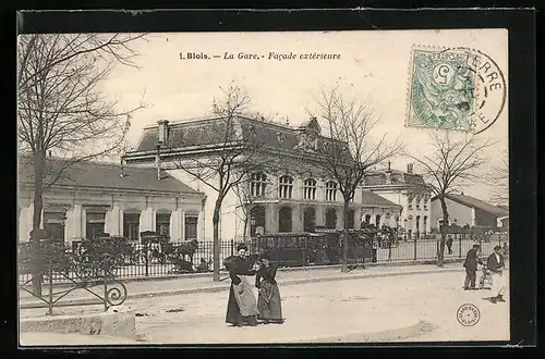 AK Blois, La Gare - Facade extérieure