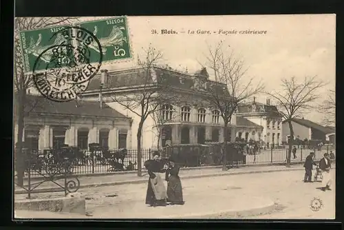 AK Blois, La Gare - Facade extérieure