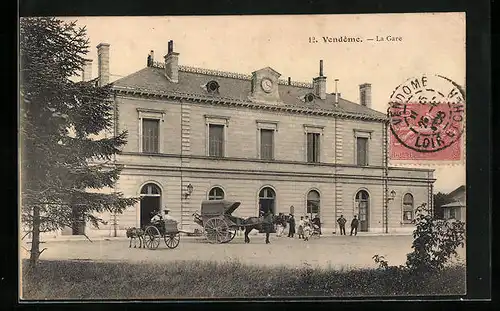 AK Vendome, La Gare, Bahnhof