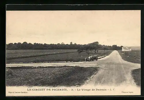AK Demuin, Le Circuit de Picardie - Le Virage, Autorennen
