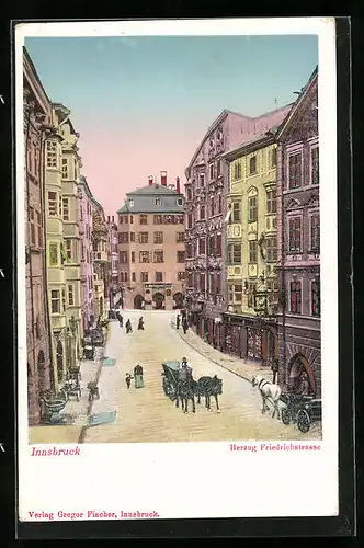 Goldfenster-AK Innsbruck, Herzog Friedrichstrasse