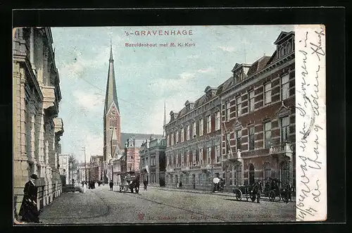 AK `s Gravenhage, Bezuidenhout met R. K. Kerk