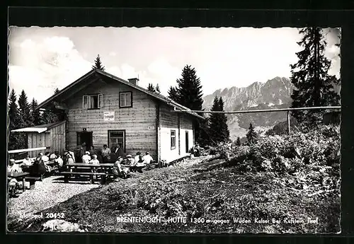 AK Brentenjoch-Hütte, Berghütte gegen Wilden Kaiser bei Kufstein