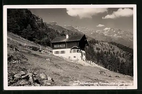 AK Meisnerhaus, Berghütte mit Sonnenspitze u. Glungezer