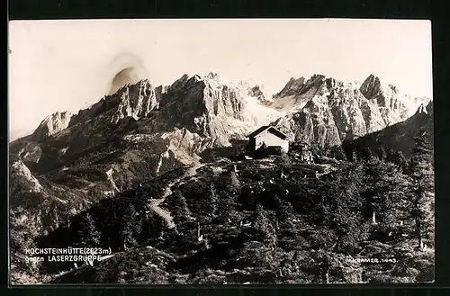 AK Hochsteinhütte, Berghütte der Sektion Lienz d. D. u. Ö. Alpen-Vereins gegen Laserzgruppe