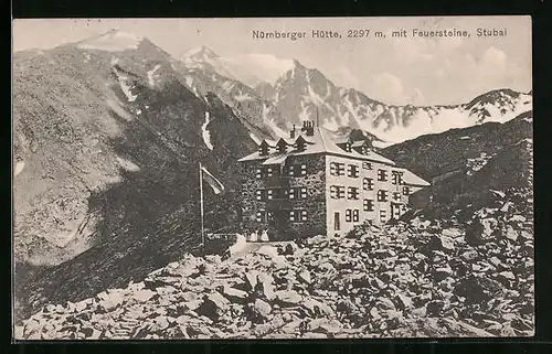 AK Nürnberger Hütte, Berghütte und Feuersteine, Stubai