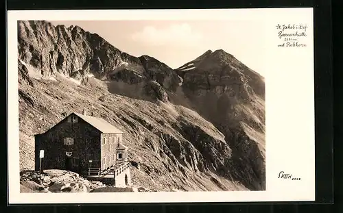 AK Barmerhütte, Berghütte mit Rosshorn, St. Jakob i. Def.