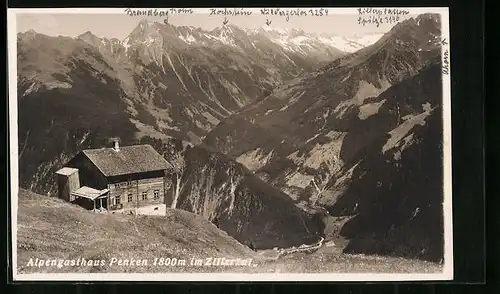 AK Penkenhaus, Berghütte im Zillertal mit Hochstein, Wildergerlos und Brandberg