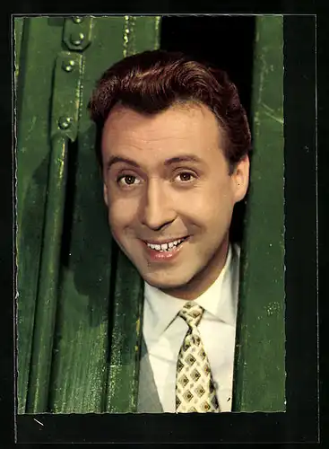 AK Musiker Peter Alexander lukt durch einen Zaun hindurch