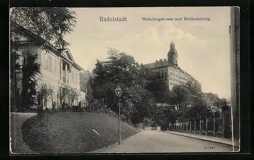 AK Rudolstadt, Weinbergstrasse und Heidecksburg