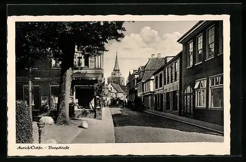 AK Aurich / Ostfr., Partie auf der Burgstrasse