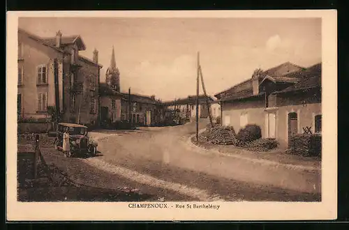 AK Champenoux, Rue St. Barthelémy, Strassenpartie