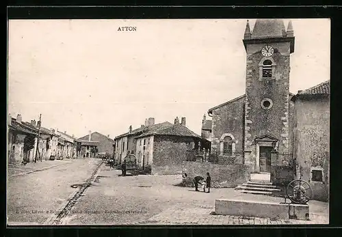 AK Atton, Une rue, Strassenpartie