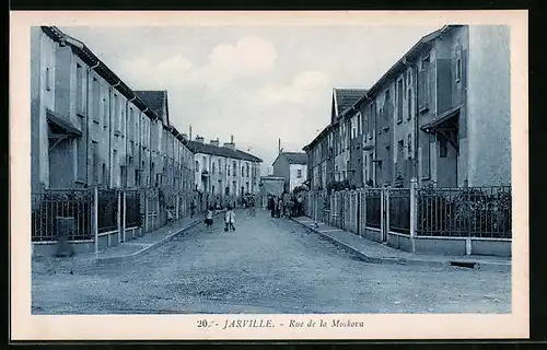 AK Jarville, Rue de la Moskova, Strassenpartie