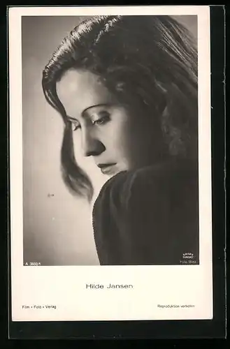AK Schauspielerin Hilde Jansen traurig nach unten schauend