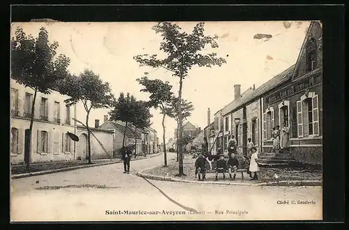 AK Saint-Maurice-sur-Aveyron, Rue Principale