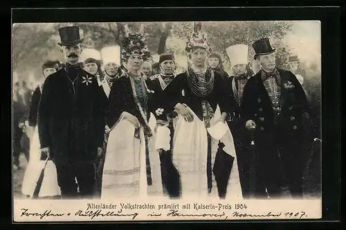 AK Altenländer Volkstrachten prämiirt mit Kaiserin-Preis 1904