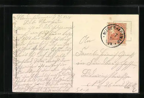 AK Westerwälder Spinnerin am Spinnrad mit Westerwaldlied