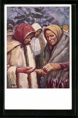 Künstler-AK Ora Pokorny, Podkarp. Rus., Na trhu v Uzhorode