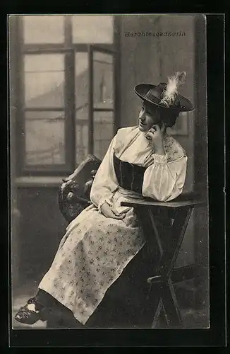 AK Berchtesgadnerin in bayerischer Tracht