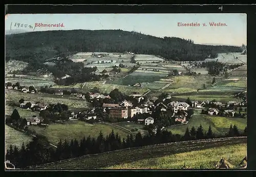 AK Eisenstein im Böhmerwald, Gesamtansicht vom Westen