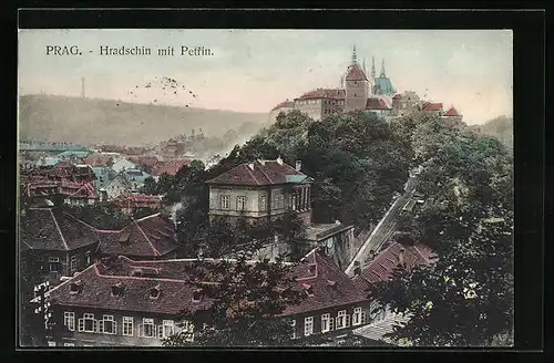 AK Prag / Praha, Hradschin mit Petrin