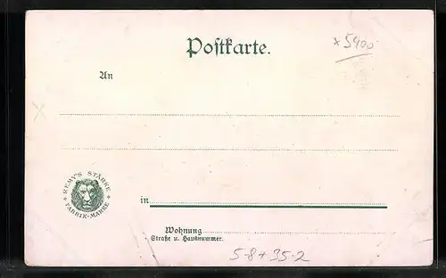 Lithographie Koblenz, Schiffe vor dem Kaiser Wilhelm-Denkmal, Medikament Remy`s Stärke