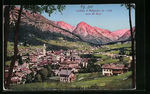 AK Cortina d`Ampezzo, Panorama, verso M. Rosa