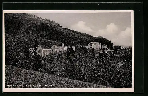 AK Bad Königswart im Sudetengau, Blick auf das Kurviertel