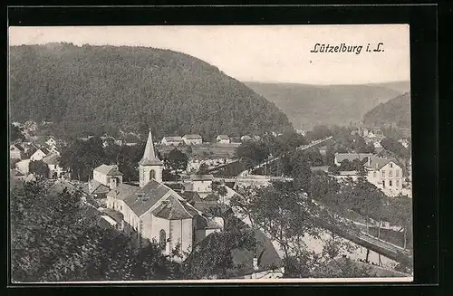 AK Lützelburg i. L., Blick auf die Kirche im Ort