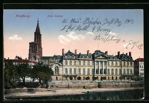 AK Strassburg, Blick auf das alte Schloss