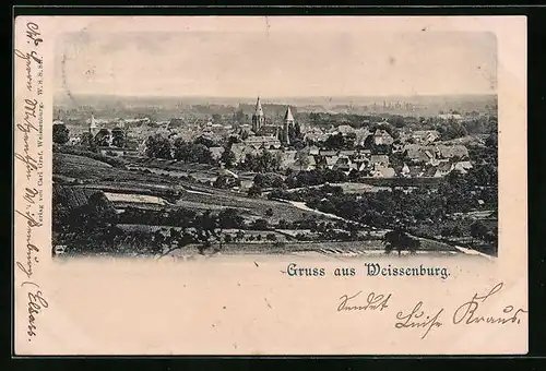 AK Weissenburg, Generalansicht der Stadt