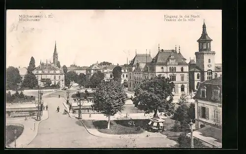 AK Mülhausen i. E., Pasanten am Eingang in die Stadt