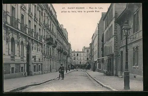 AK Saint-Mande, Rue du Lac, prise du bois, vers la grande Rue
