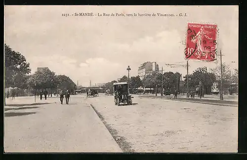 AK Saint-Mande, La Rue de Paris, vers la barriere de Vincennes